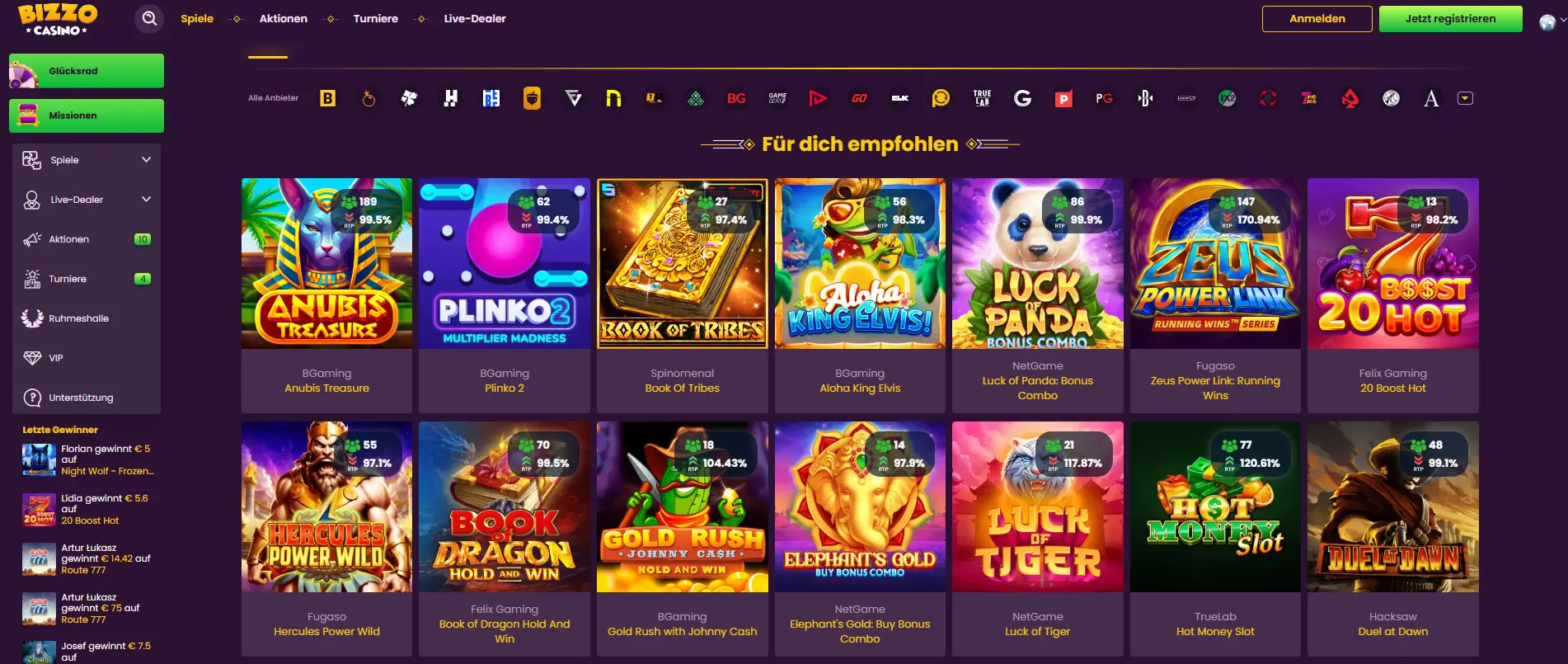 Bizzo Casino Abbildung